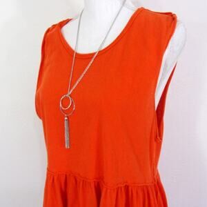 Free People Peplum Hem Tank Size M NWT Orange